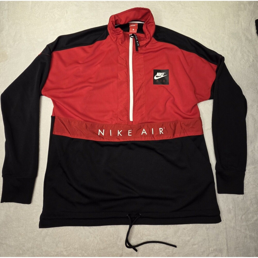 Nike Air Quarter Zip Pullover Jacket Red Black XL